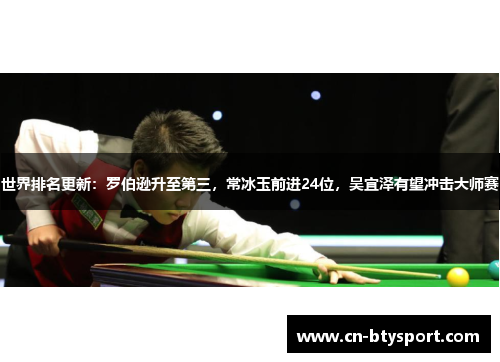 世界排名更新：罗伯逊升至第三，常冰玉前进24位，吴宜泽有望冲击大师赛